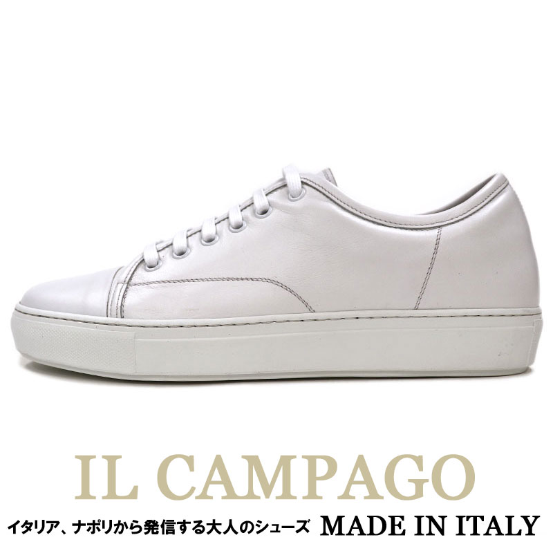 ILCAMPAGO ≪イルカンパゴ≫ イタリアブランド イタリア製 レザースニーカー メンズ 白 スニーカー≪カジュアルシューズ ホワイト
